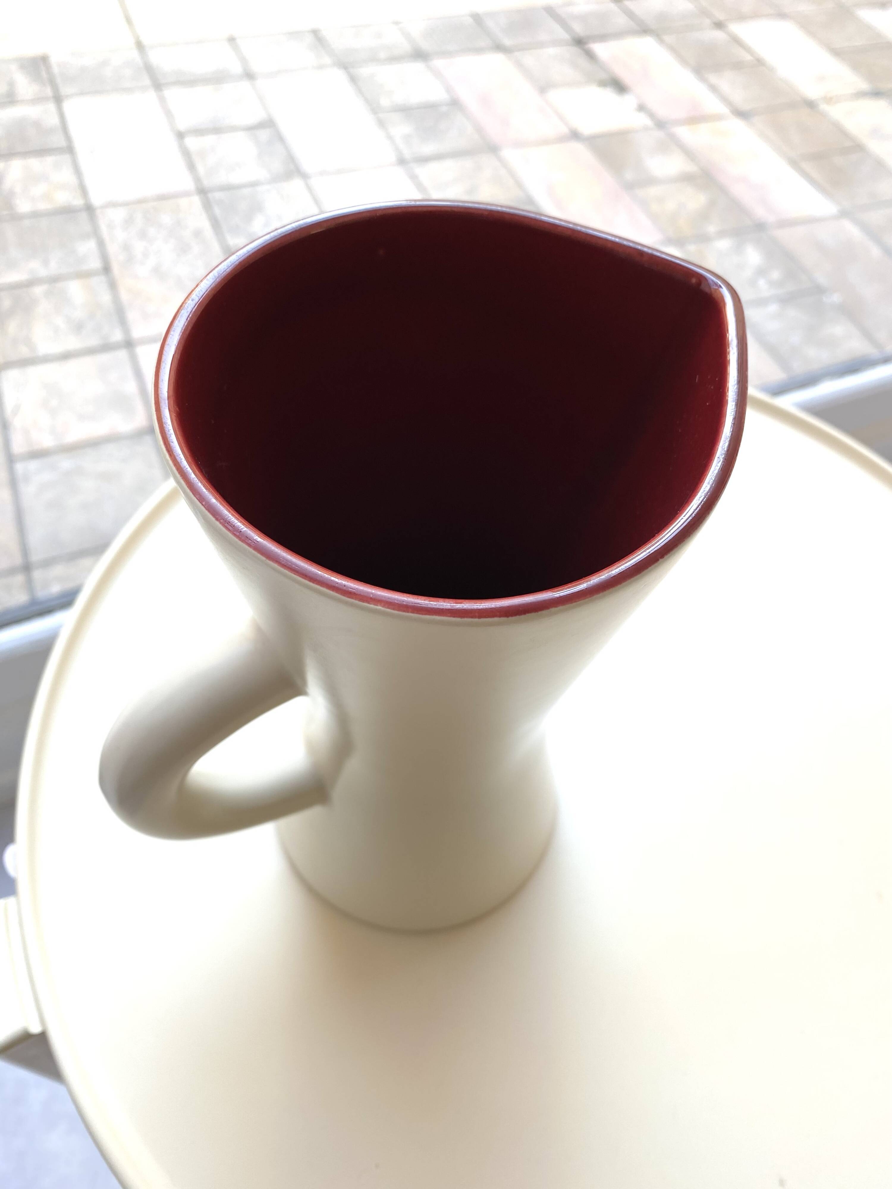 Saint Clément ceramic diabolo pitcher vase 1950