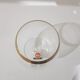 Set of 6 cognac glasses, clear glass, gilding / Austria / 1960s.