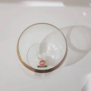 Set of 6 cognac glasses, clear glass, gilding / Austria / 1960s.