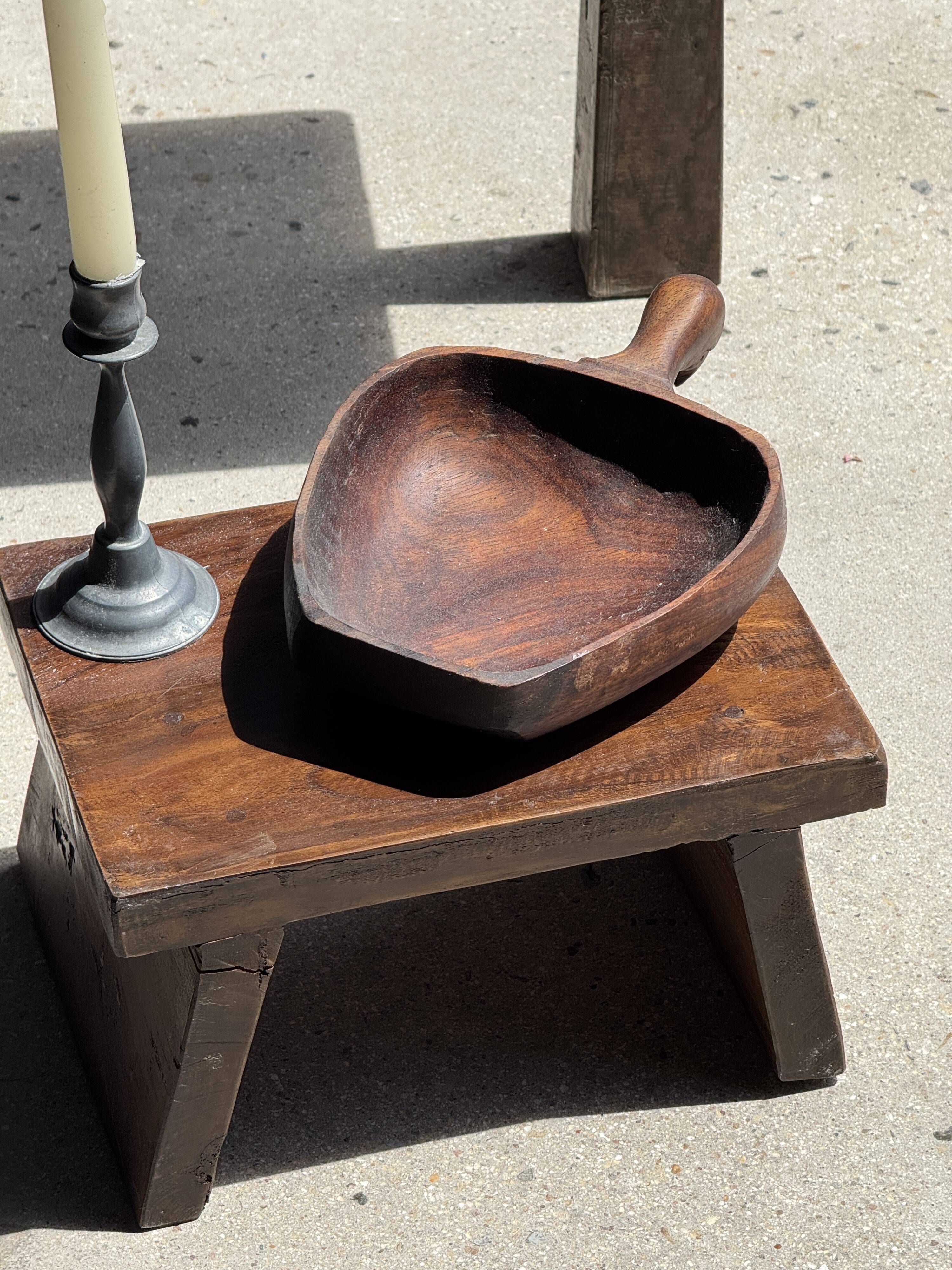 Small stool, auxiliary teak stool, Indonesian footrest H15