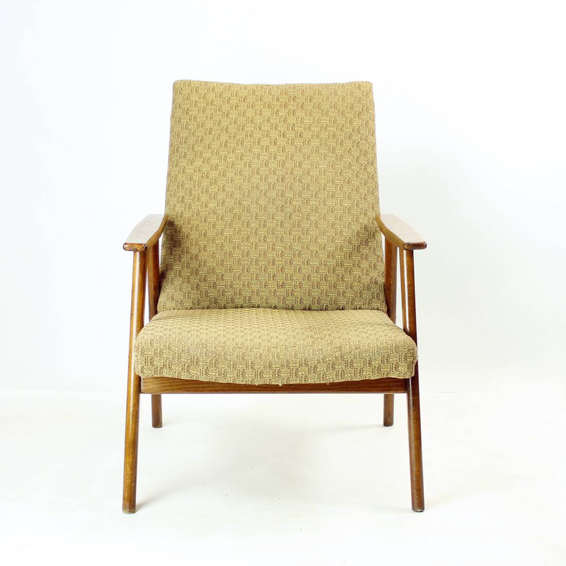 Midcentury Easy Chair In Oak, Czechoslovakia 1960s