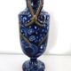Petit vase bleu aux oiseaux