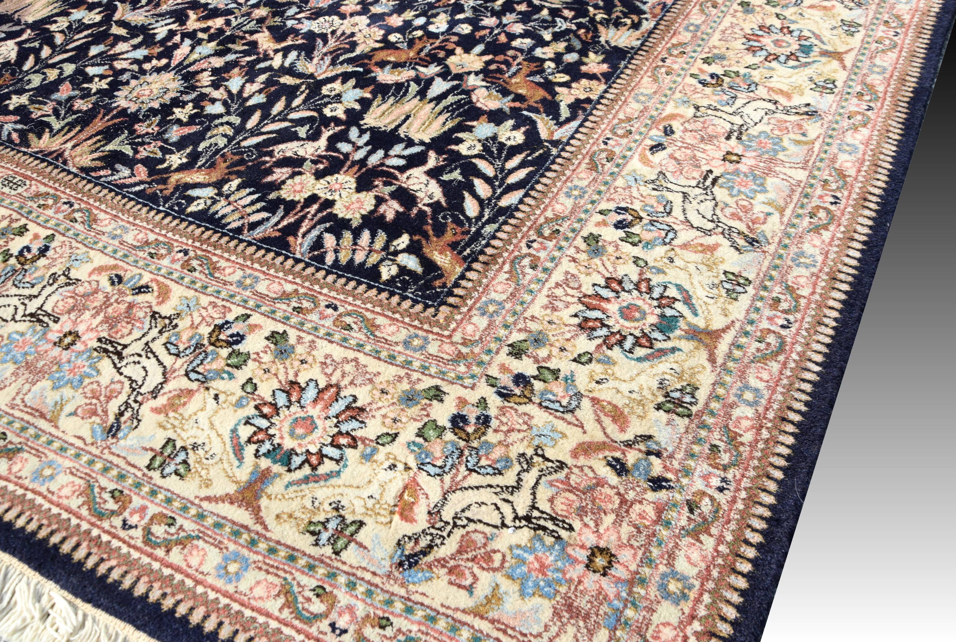 Handmade Indo-Kirman oriental rug. Dimensions: 2.70 x 1.90 m.