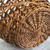 Woven wicker ball basket