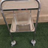 vintage surgical steel serving trolley