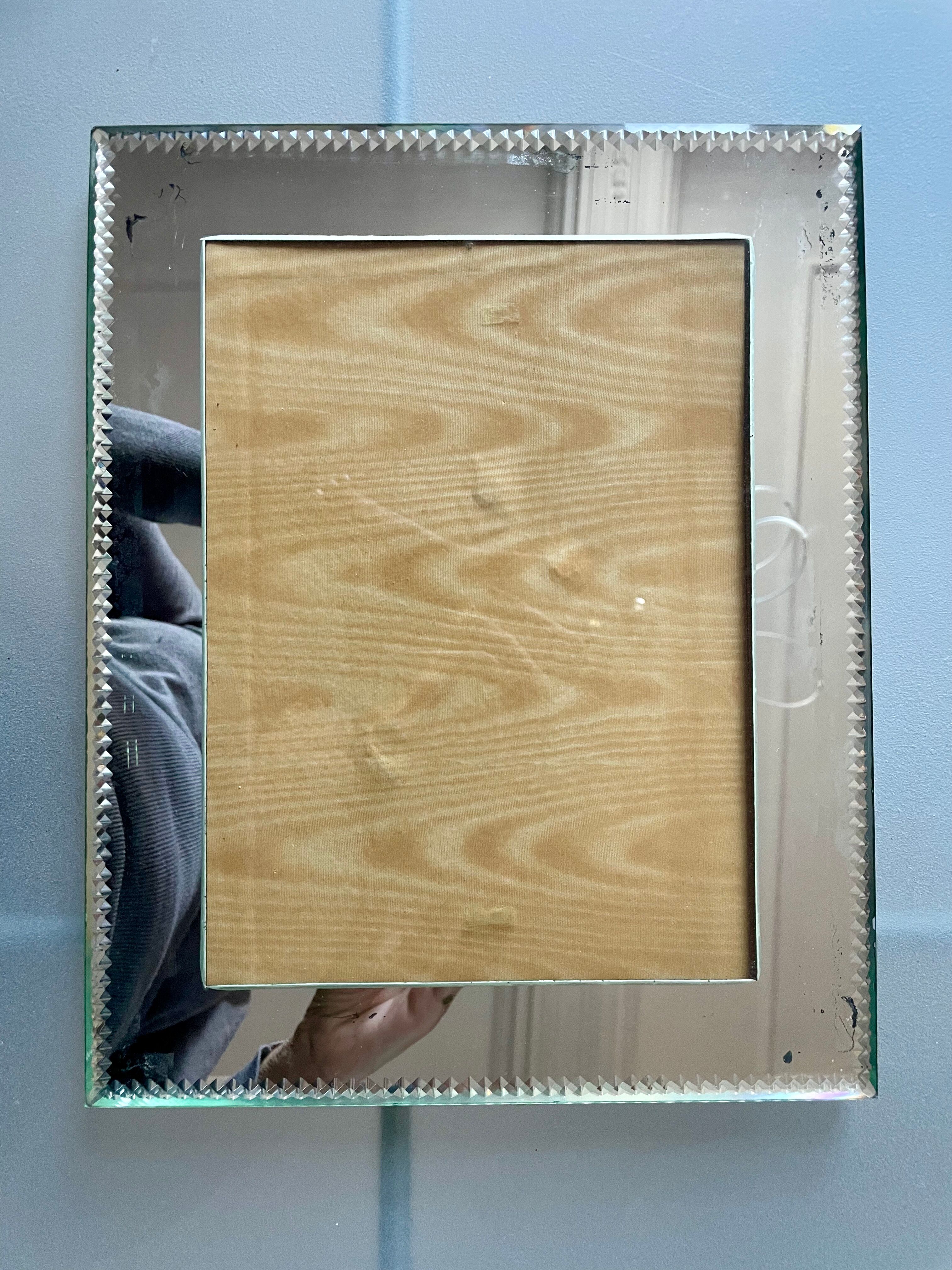 Antique mirror frame for photo