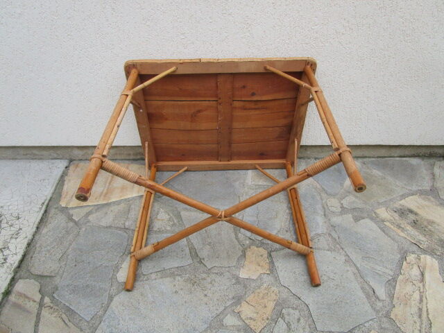 Vintage bamboo and rattan table