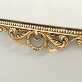 Vintage Shield Shaped Wall Mirror with Brass Frame, Italy