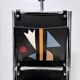 Black Leather and Chrome-Plated Metal Magazine Rack by Salmistraro, Italy