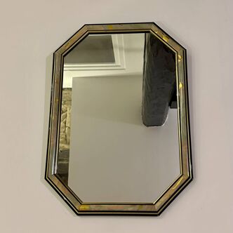 Vintage floral octagonal mirror