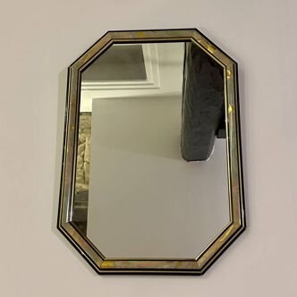 Miroir octogonal fleuri vintage