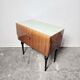 80s Italian Nightstand with Glass top
