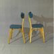 Set of 2 chairs Luterma "banana" 1955 vintage bistro