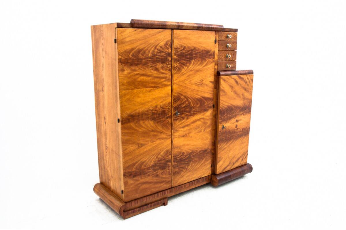 Chest of drawers - bar in Art Deco style, Poland, 1950s.