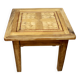 Coffee table on old parquet floor with marquetry