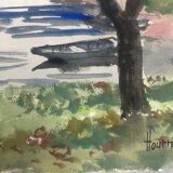 Watercolour landscape by Hourregue