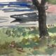Watercolour landscape by Hourregue