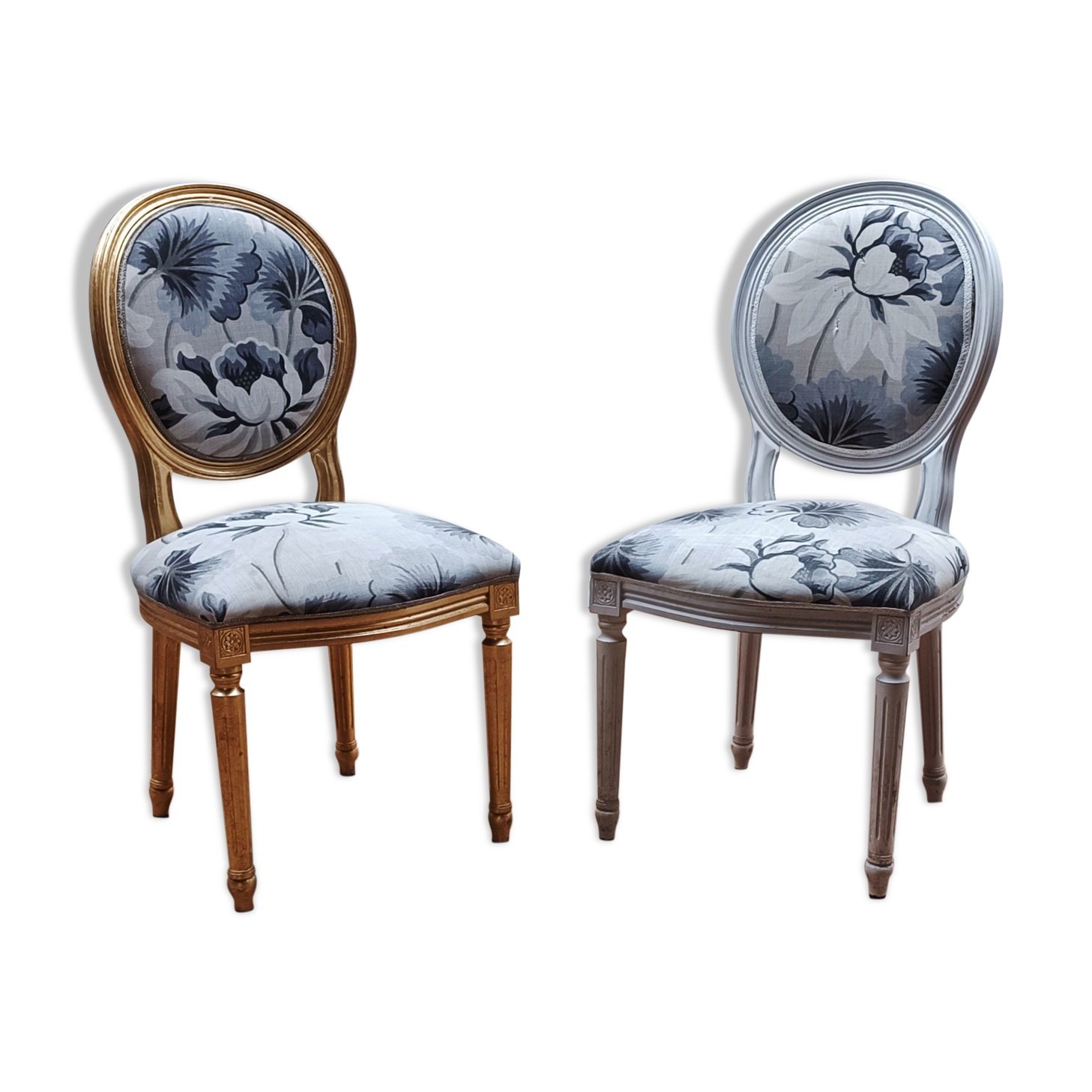 Paire de chaise médaillon par Moda Italia