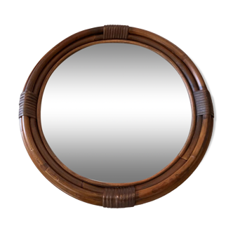 Vintage rattan mirror