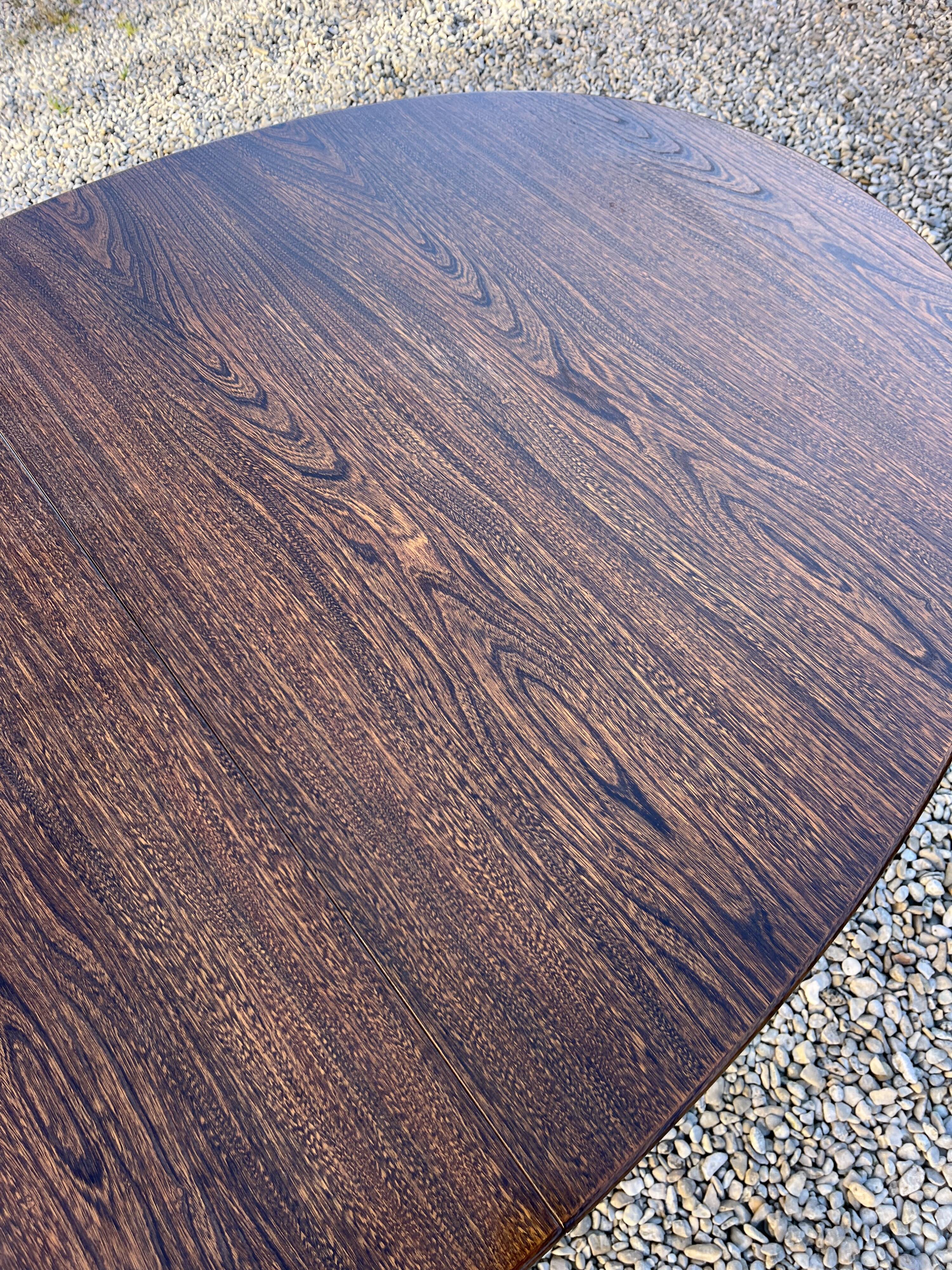 Vintage oval Baumann table in elm