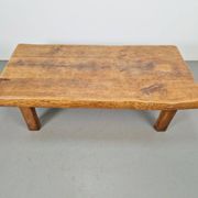 Mid-Century Brutalist Coffee Table in Oak, Spain, 1960s