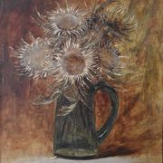 Charles Jung, Thistles in a Green Glass Jug (1900)