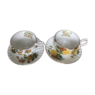 Set of two large porcelain cups
