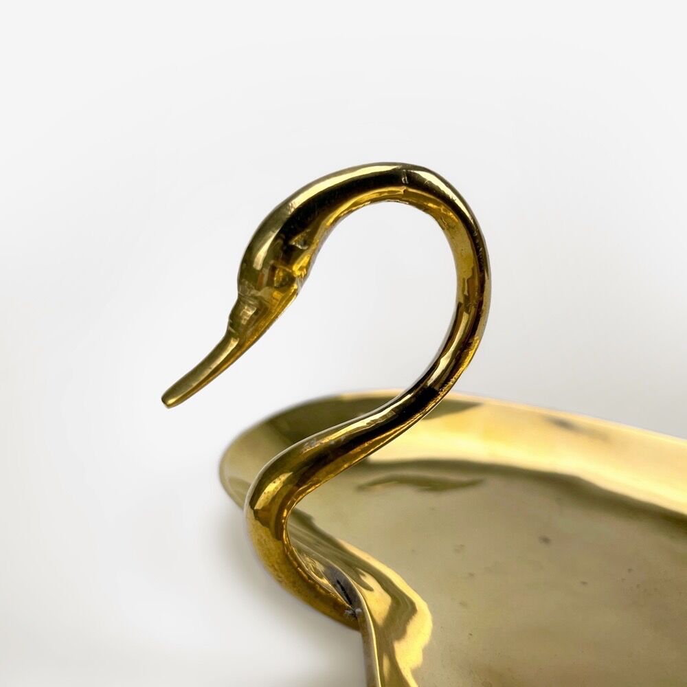 Vintage brass swan pocket cup