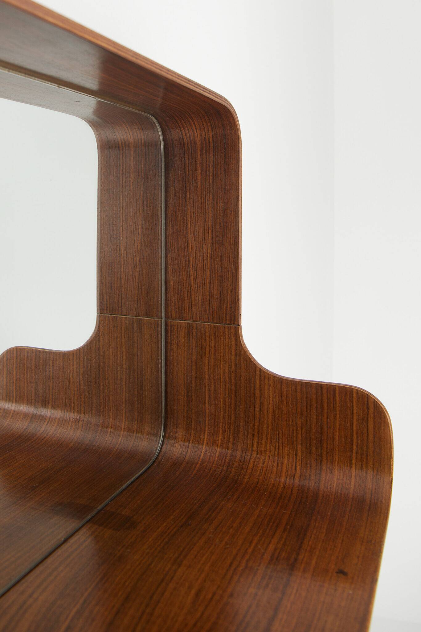 Mid-century wall mirror with shelf
