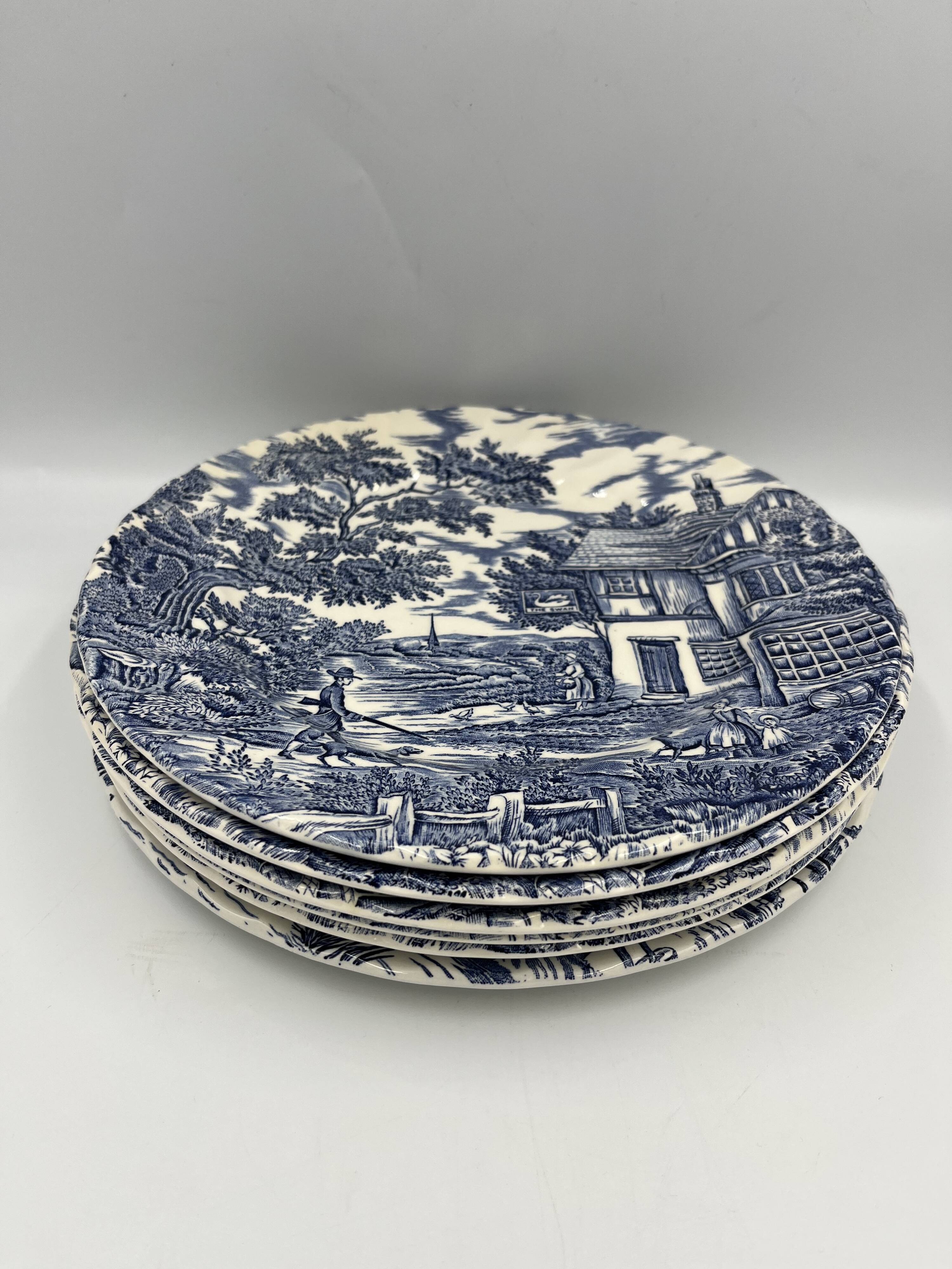 6 flat plates vintage Myott Meakin