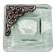 Murano glass catchall, corner adorned with baroque patterns.