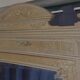 Mirror wardrobe from the late 19th century – painted bird's-eye maple
