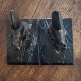 Squirrel bookends signed Tedo, Art Deco
