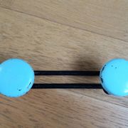 Wall coat rack with 2 vintage hooks from the 60s and 70s
