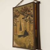 Miroir vintage 1920 triptyque de barbier