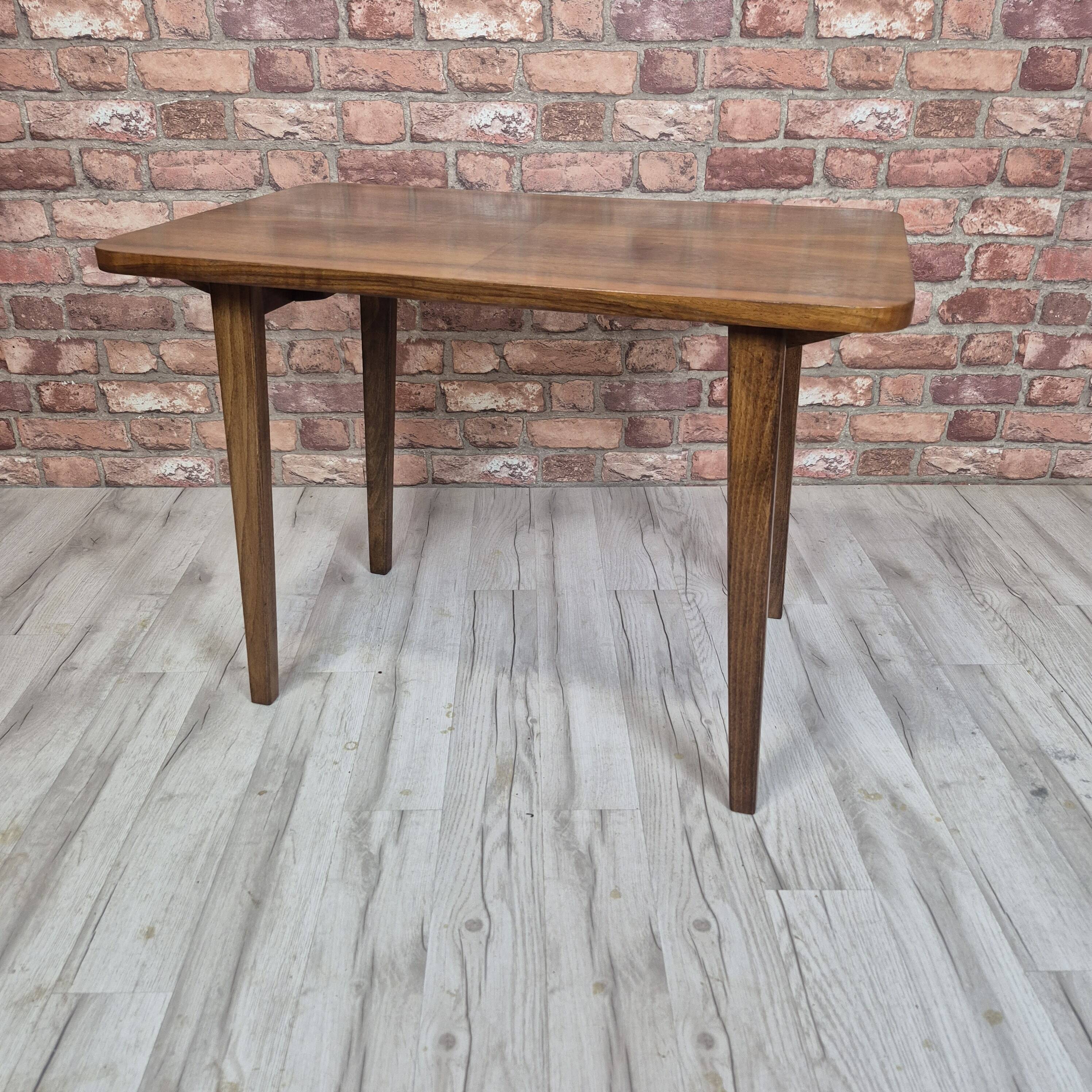 Smart 1960s Folding Coffee Table – Polish Mid-Century Modern – Restored Wal