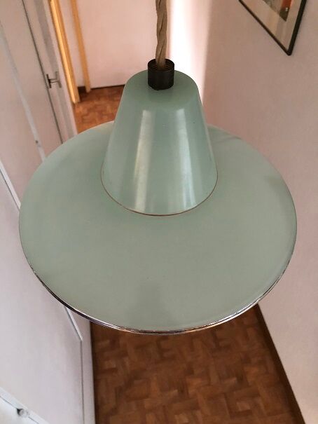 Striated glass suspension, modernist, from the 50s