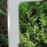 Beige and brown plastic mirror from the 70s