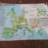 Old big map Hatier: The European community. 154 x 115 cm.