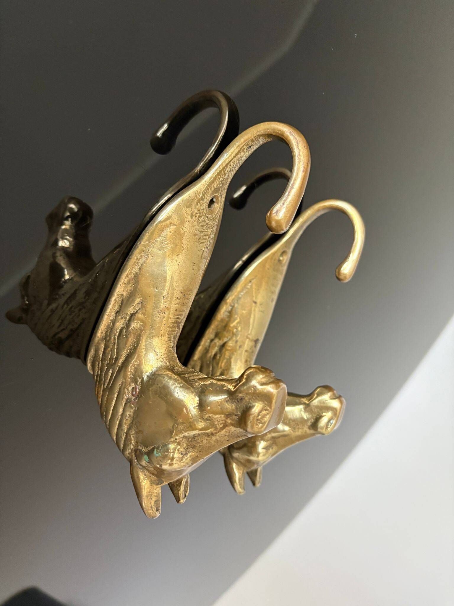 Pair of bronze coat hooks - Italy, 1950s