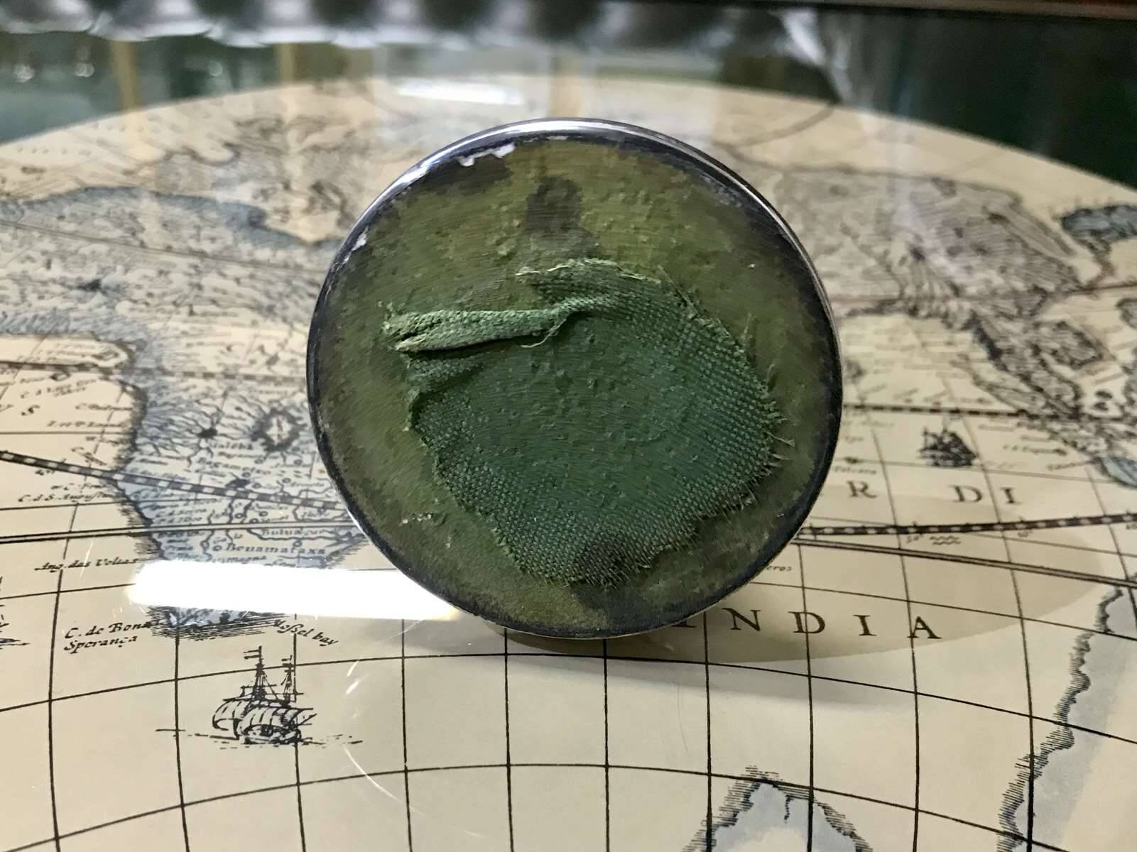 Small English silver metal candle holder from the 1950s