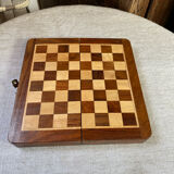 Travel chess set, in marquetry, magnetic pieces