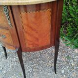 Commode ancienne style louis xv marqueterie plateau marbre