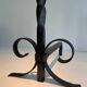 Pair of Neoclassical Fire Dogs in Wrought Iron with Twisted Columns, Finials