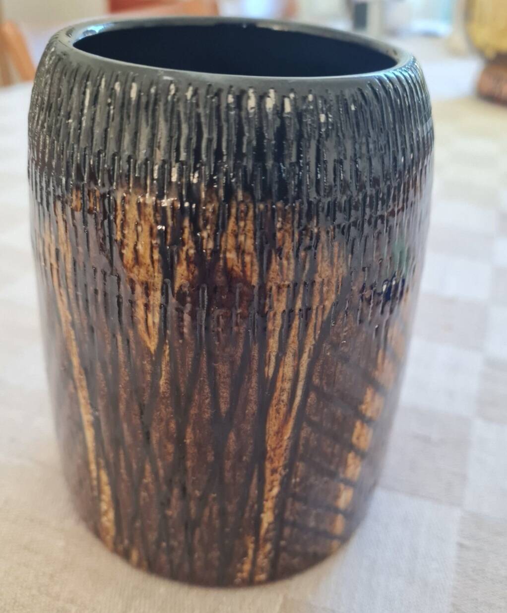 Vase rétro Upsala Ekeby en grès "Sacra" Ingrid Atterberg, n 2664