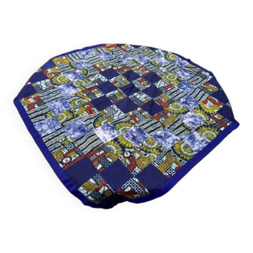 Blue square African quilt 110cm.