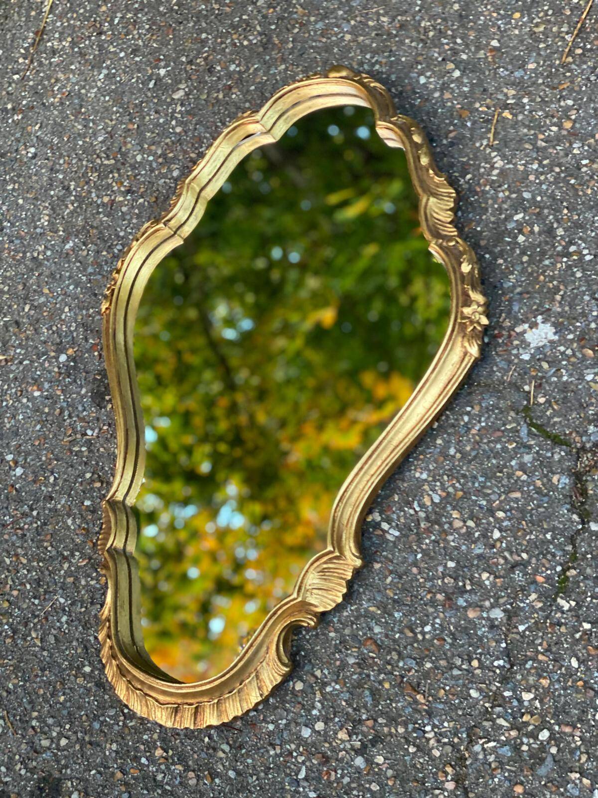 Baroque mirror in gilded Louis XV style 60x40cm