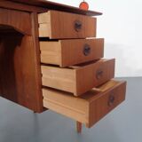 Vintage Danish Curved Teak Desk, 1960s