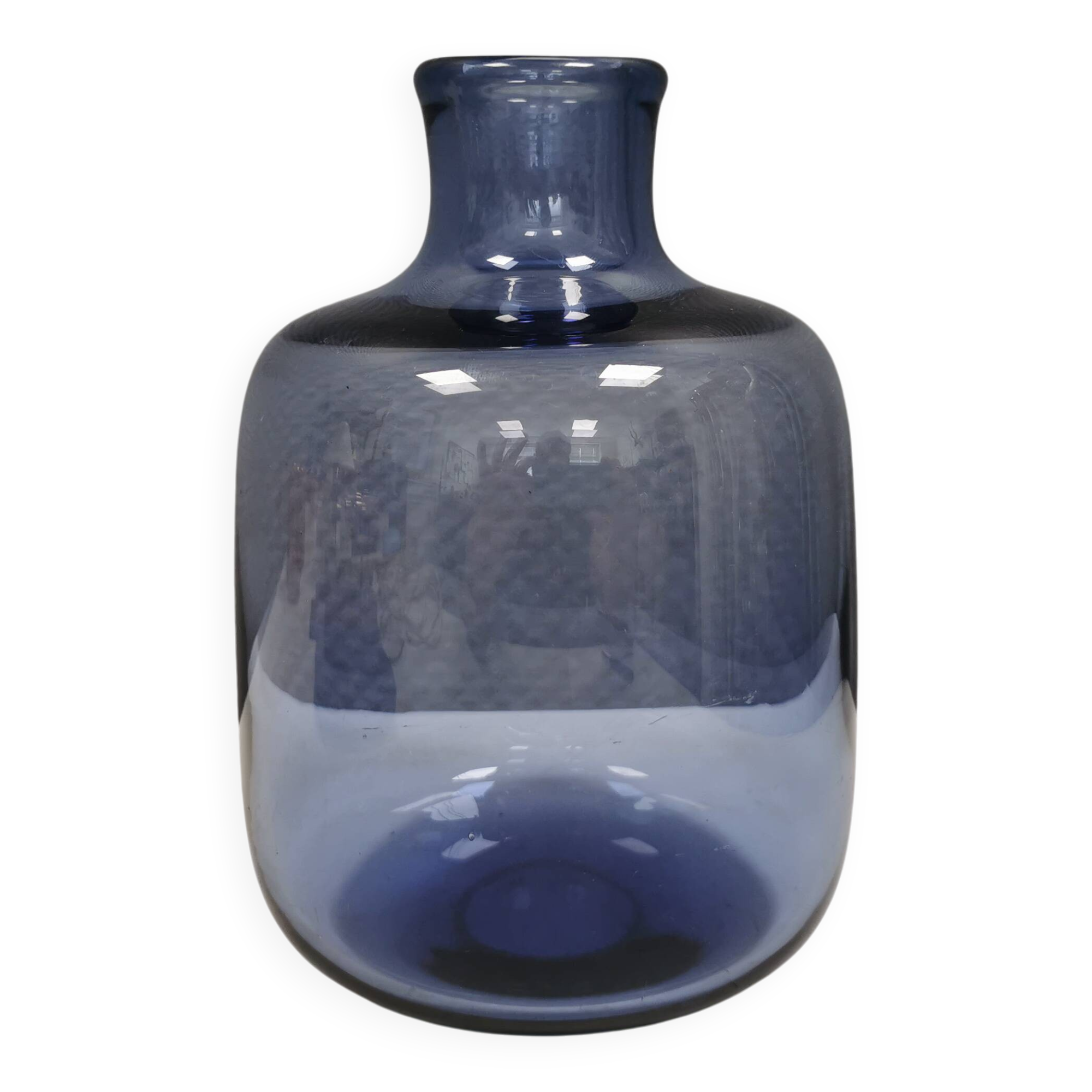 Magnifique et rare vase Safir de Per Lütken pour Holmegaard Danemark 1962.