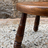 Brutalist wooden stool